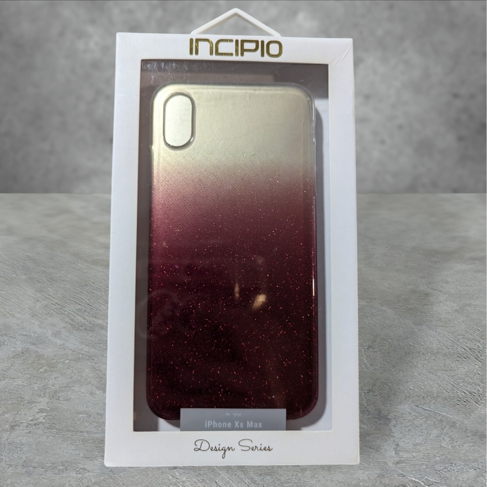 Q2. Incipio Design Series Case‎ for Apple iPhone Xs Max - Red/Gold Ombre Glitter